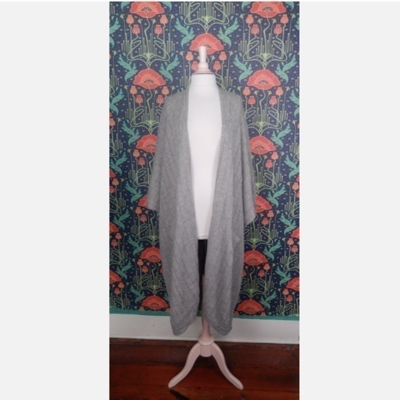 Lunya Gray Superfine Alpaca Kimono Vest Oversized Duster...